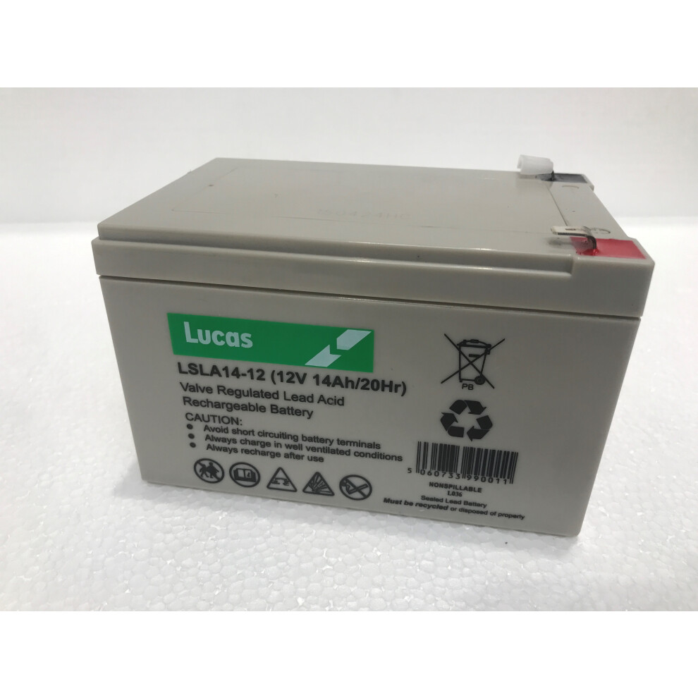 LUCAS 12V 14AH RECHARGEABLE BATTERY