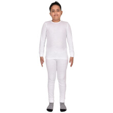 (White, 7-8 Years) Kids Thermal Set Long Johns Plain Warm Top Bottoms
