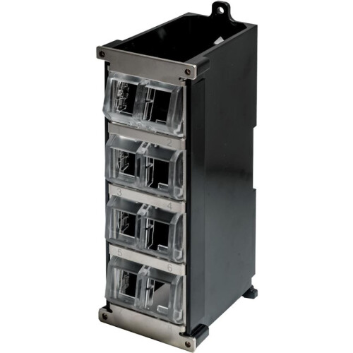 TUK - 8 Port DIN Rail Mountable Keystone Patch Panel, Unloaded