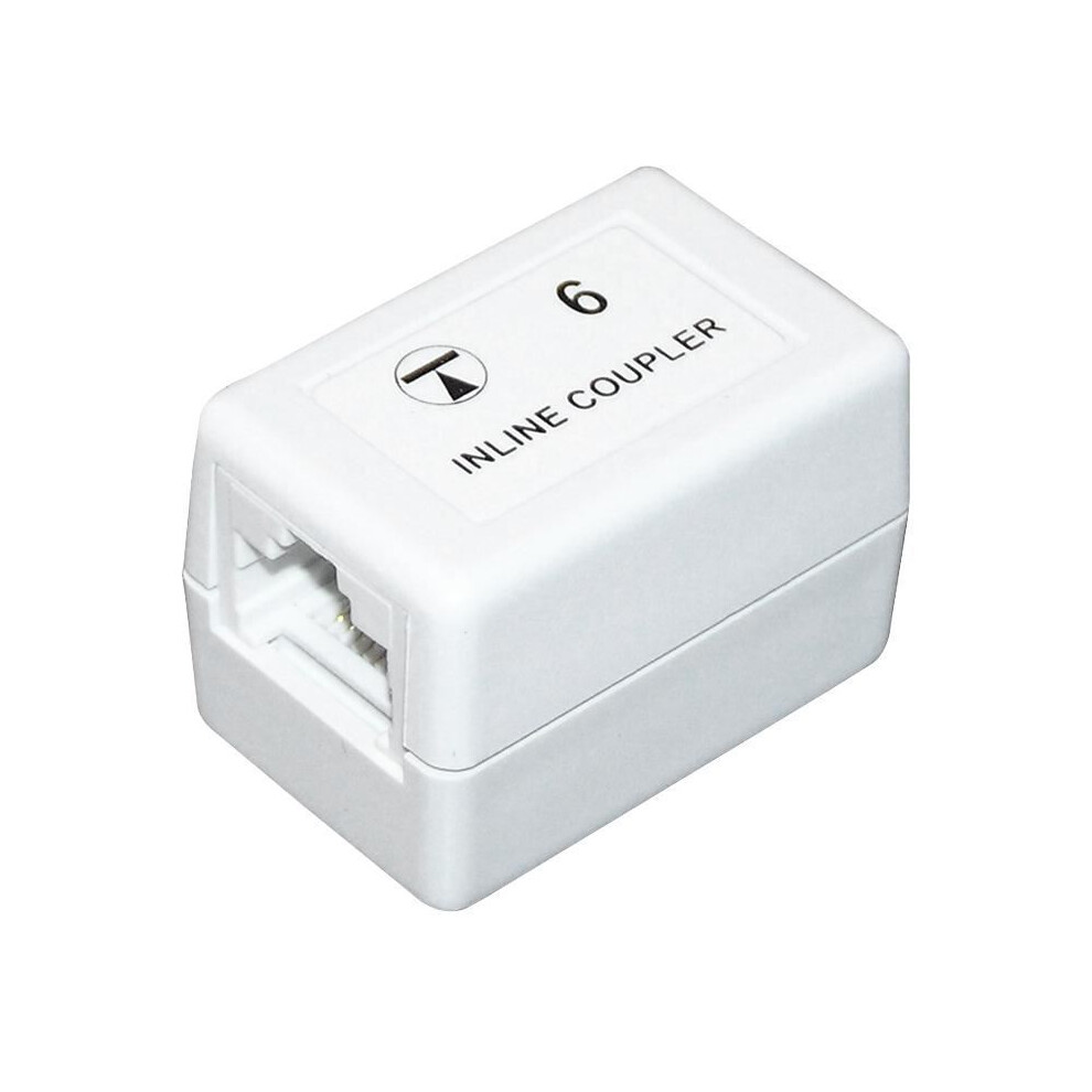 Tuk - Cat6 Rj45 Unshielded Modular Inline Coupler, White 5055386503893