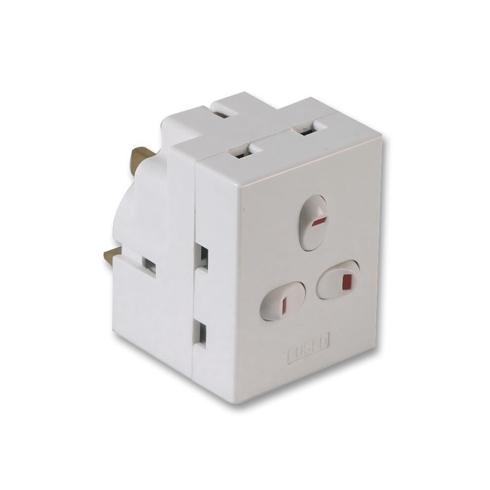 Pro Elec - 3 Way Plug Adaptor, 13A White 8800202317188