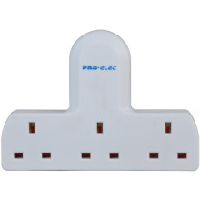 PRO ELEC Unswitched 3-Way Plug Adaptor 13A 250V - 3 UK Mains Outlets, BS5733 Compliant (PELB1868)