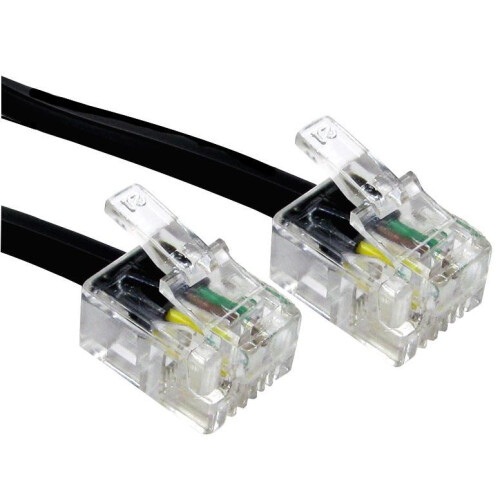 RARAION - Black RJ11 Plug to Plug Modem Cable - 5m
