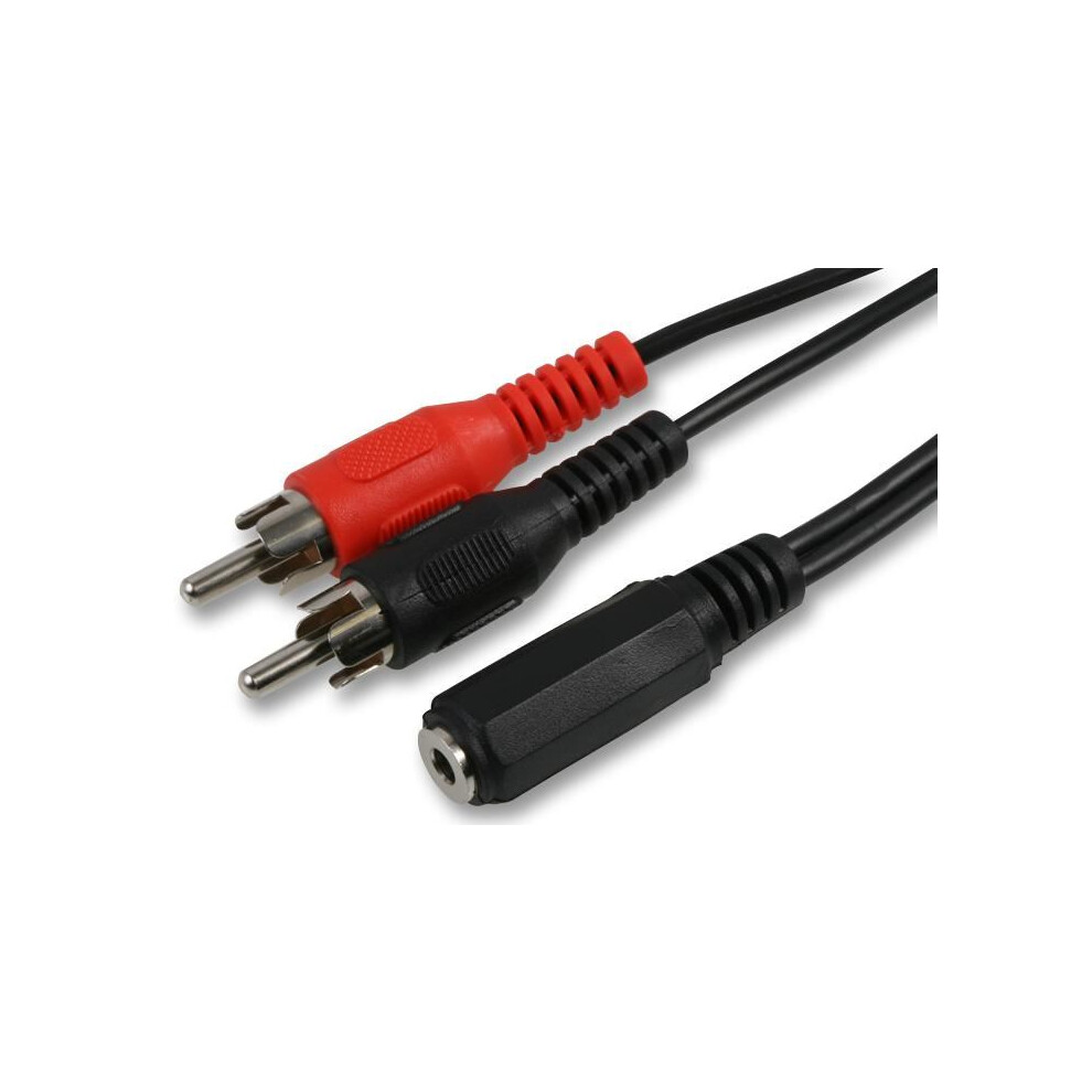 Pro Signal - 3.5Mm Stereo Jack Socket To 2X Phono (Rca) Plugs Lead, 2M Black 3341794192579