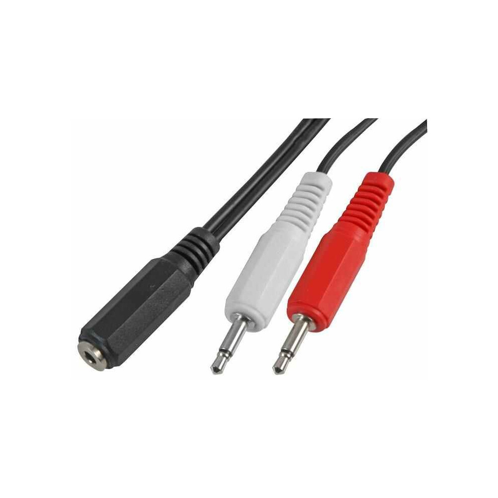 Pro Signal 3.5Mm Stereo Jack Socket To 2X 3.5Mm Mono Jack Plugs Lead, 1.5M Black 5051259041691
