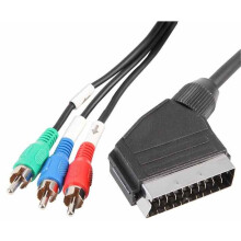 PRO SIGNAL - SCART Male to 3x Phono (RCA) Male Lead, 1.5m Black