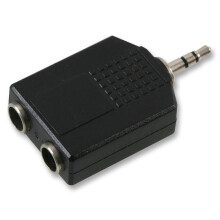 PRO SIGNAL - Adaptor, 2x 6.35mm Socket to 3.5mm Plug