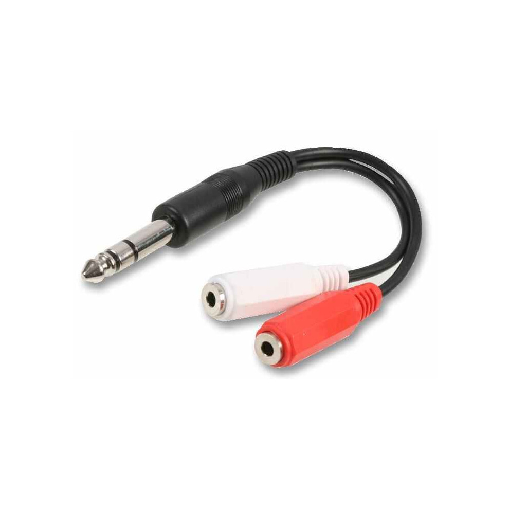 Pro Signal 6.35Mm (1/4") Stereo Jack Plug To 2X 3.5Mm Stereo Jack Lead 150Mm 3341804142587