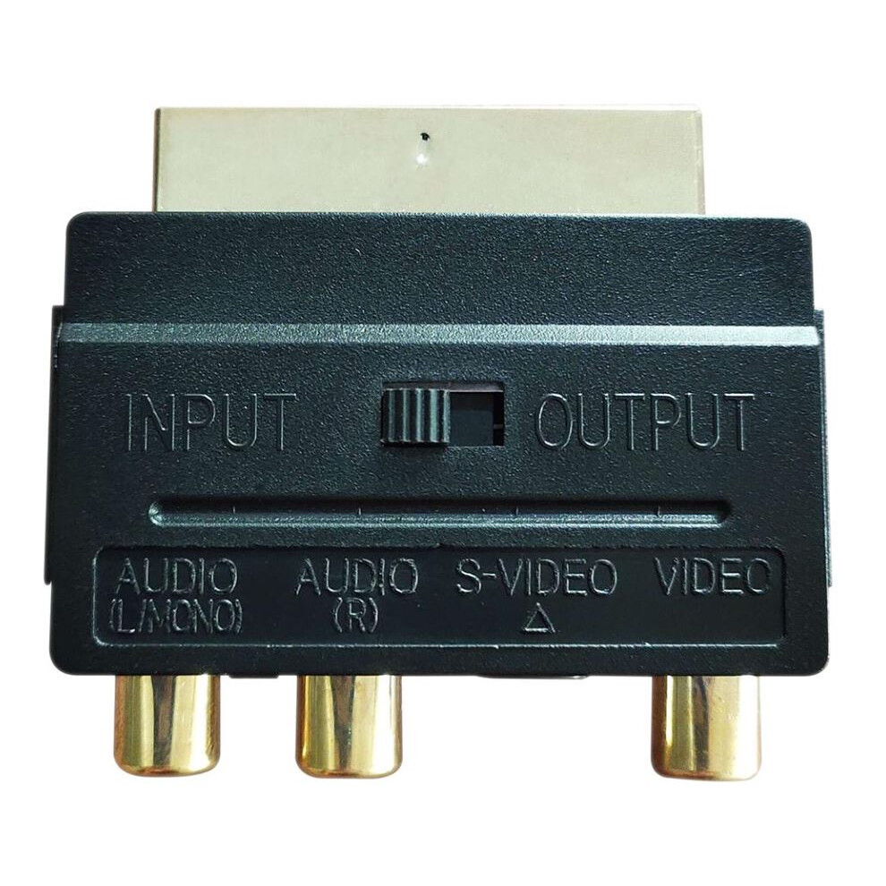 Pro Signal - Scart Adaptor, 1X Scart, 3X Phono & Mini-Din Gold 3551984192207