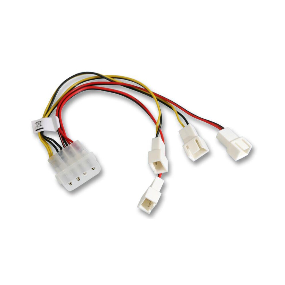 Akasa - Male Molex Lp4 To 4X Pwm Fan To Motherboard Connection Lead 4710614528581