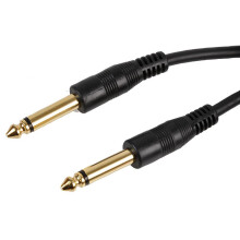 PRO SIGNAL - 6.35mm (1/4") Mono Jack Plug to Plug Lead, 10m Black