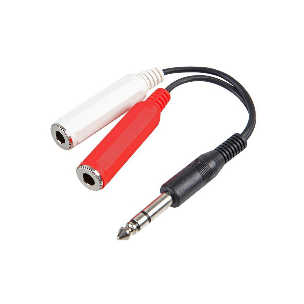 PRO SIGNAL 6.35mm (1/4") Stereo Jack Plug to 2x Stereo Jack Sockets Leads 150mm-image-OPC-PFCPDVH-NEW