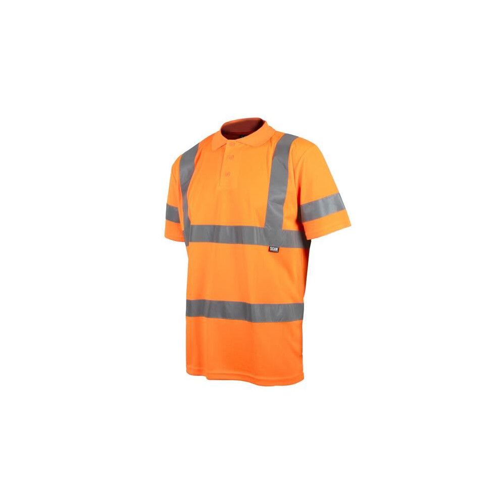 Scan - Hi-Vis Polo Shirt Orange - L (42In) 5023969006253