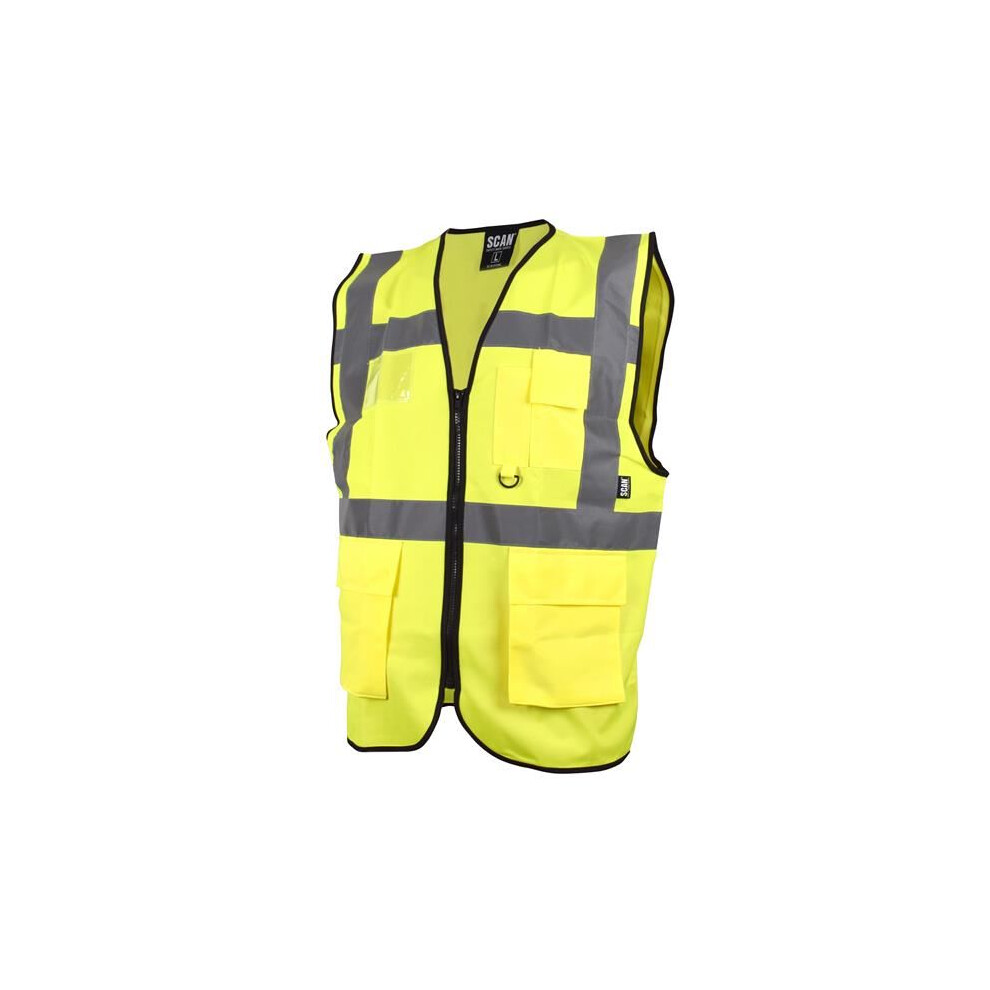 Scan - Hi-Vis Utility Yellow Waistcoat - L (44In) 5023969006291
