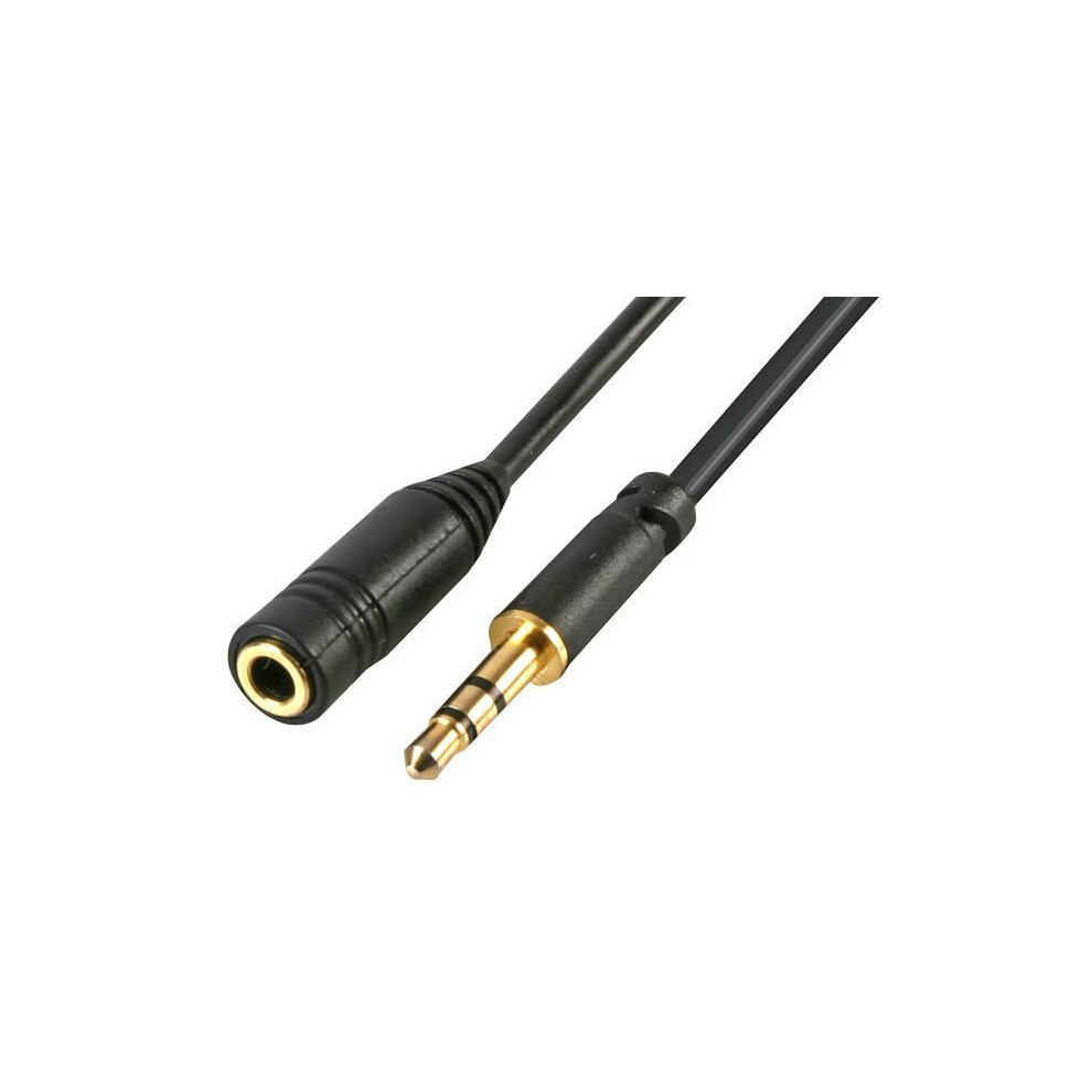 Pro Signal - 3.5Mm Slim Stereo Jack Plug To 3.5Mm Socket Lead, 1.5M Black 642610983504