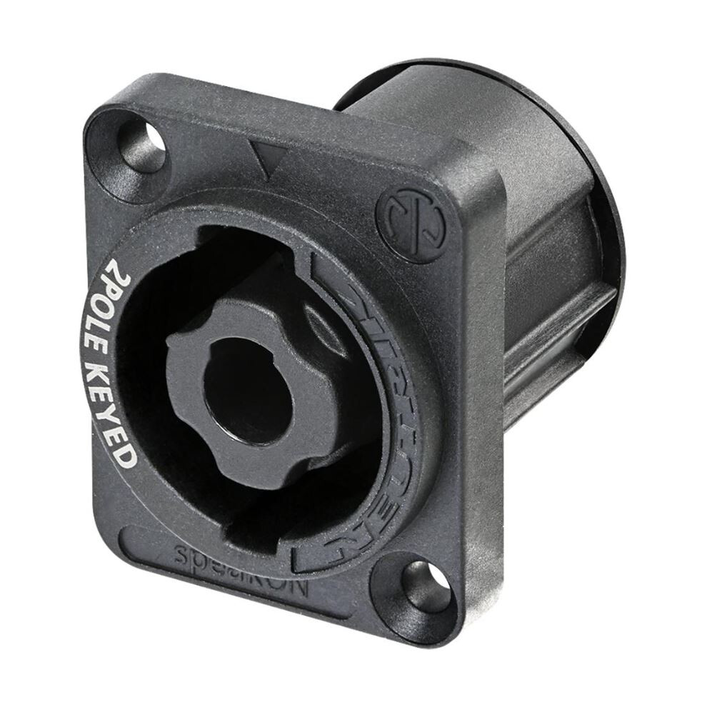 Neutrik - 2 Pole Speakon Chassis Connector, Black D-Size Flange, Vertical Pcb Mount 3561104122557