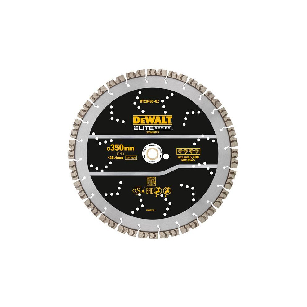 DEWALT - ELITE SERIESÃ¢ Rebar Concrete Diamond Wheel 350 x 25.4mm