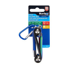 Blue Spot Tools - 9 PCE Folding Hex, Torx and Screwdriver Wrench Set