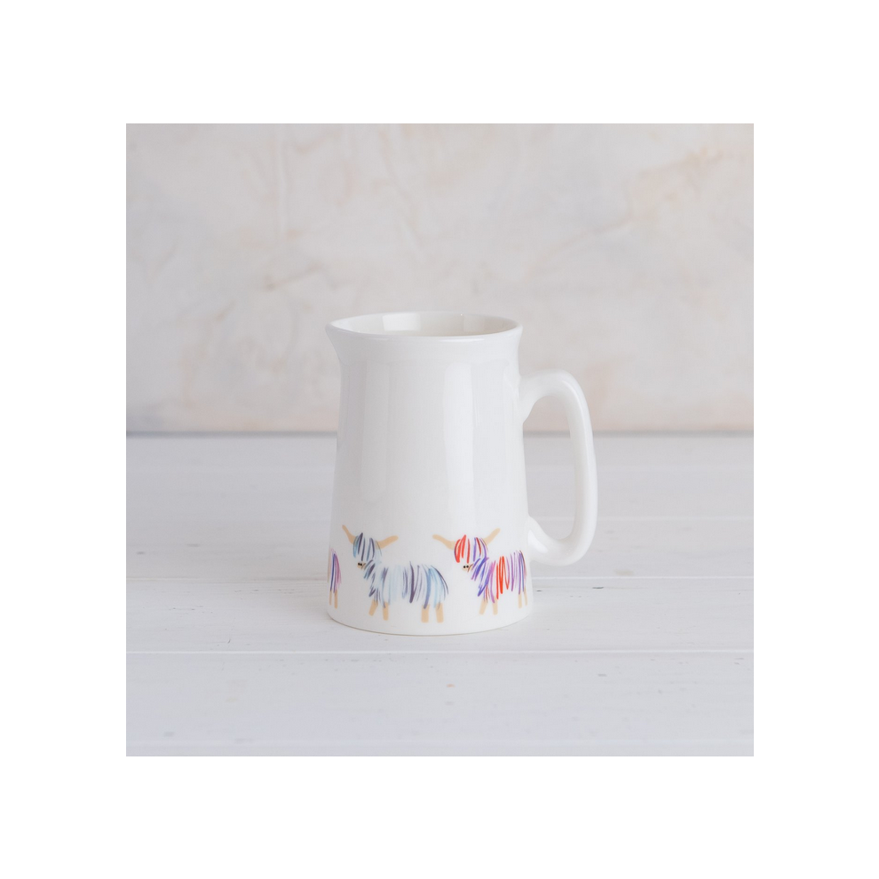 Kilts Wi Hae Lovely Hairy Coo Scottish Highland Cow Small Pitcher Milk Jug
