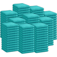 (Teal, 6-Piece) Luxury Face Cloths Towels 100% Egyptian Cotton Flannels Wash Cloths Towels 500GSM