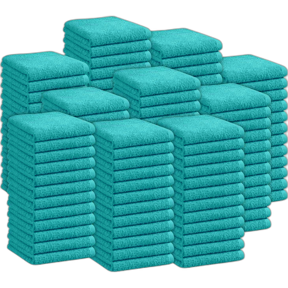 (Teal, 6-Piece) Luxury Face Cloths Towels 100% Egyptian Cotton Flannels Wash Cloths Towels 500GSM