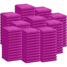 (Pink, 12-Piece) Luxury Face Cloths Towels 100% Egyptian Cotton Flannels Wash Cloths Towels 500GSM