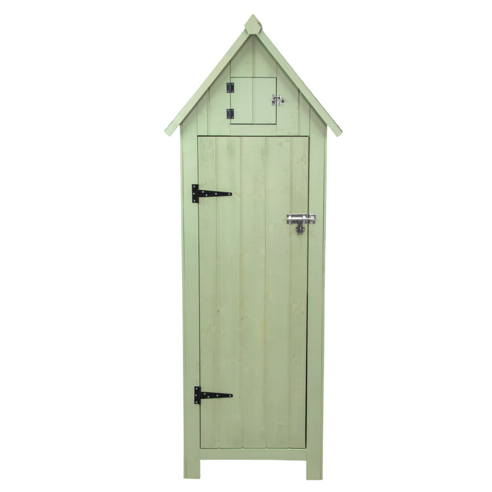 (Green) Wooden Garden Storage Shed Tool Cabinet Sentry Box