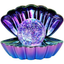 Opalescent.Metallic-Col.Ch'g Clam wt Glitter Pearl Sea Shell LED