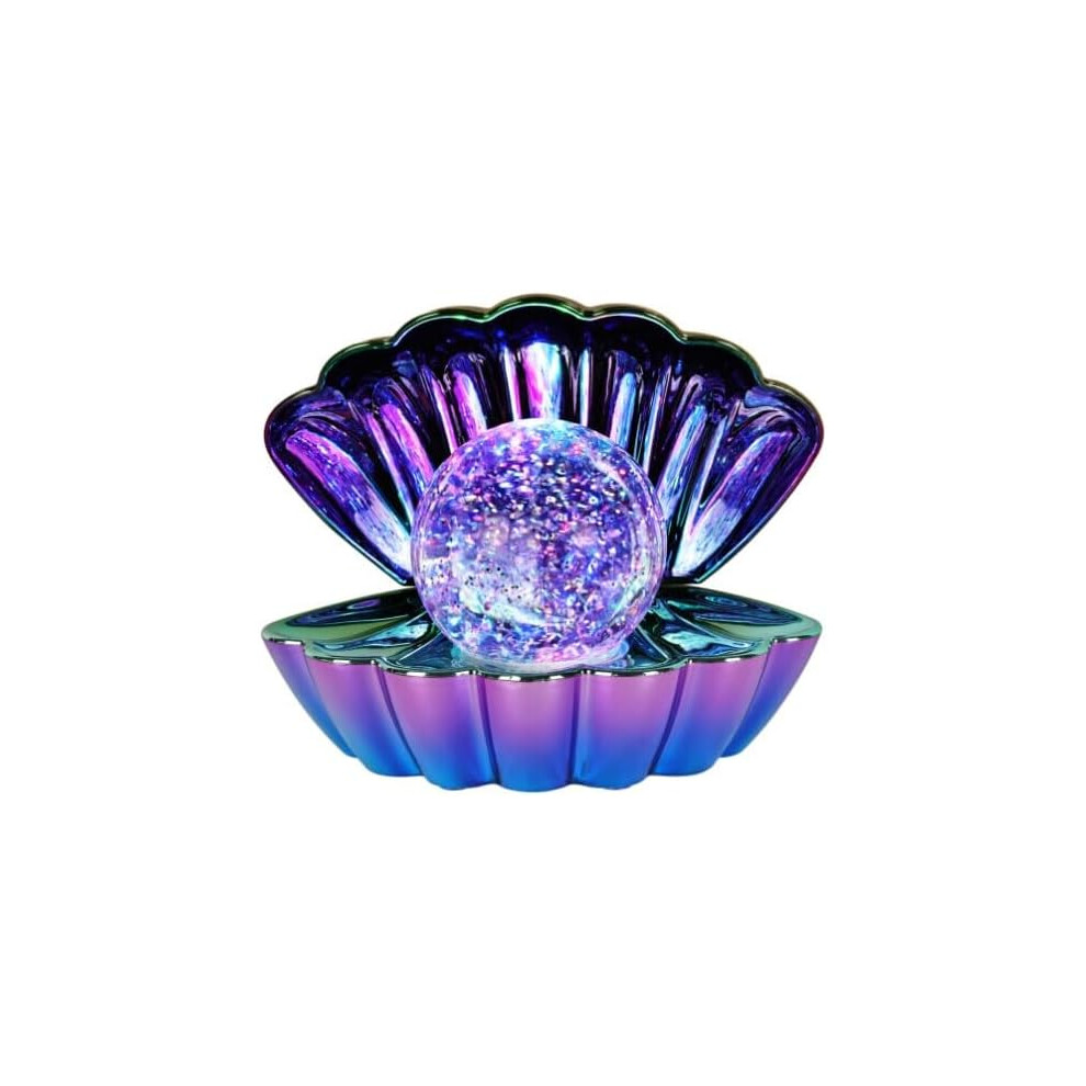 Kidzbuzz Opalescent.metallic-Col.ch'g Clam Wt Glitter Pearl Sea Shell Led