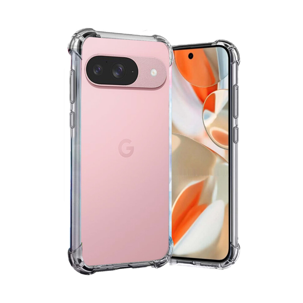 (Clear) For Google Pixel 9 Bumper Plain Silicone Gel Phone Case