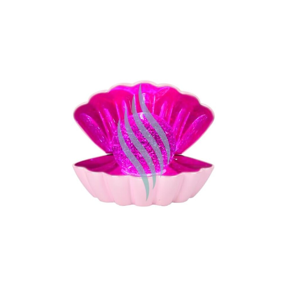 Pink Pearl - Colour LED Clam wt Glitter Pearl Sea Shell LED Colour