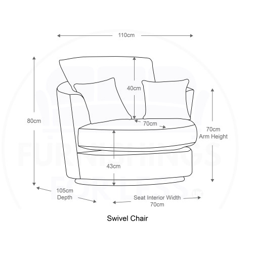 (Orange, Swivel Chair) Luxor Scatter Back Colourful Cord Sofa Range 2