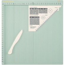 Vaessen Creative 2137-050 Easy Scoring Board cm in Mint Green with Bone Folder and Guide for Card Making and Paper Crafts, 30,5 x 30,5 cm