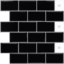 WoStick 10-Sheets 3D Self Adhesive Wall Tiles, Peel and Stick Wall Tiles, Splashback Tiles, Metro Subway Tiles Stick on Tiles (30.5x30.5cm)