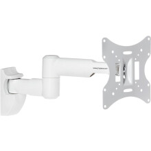 ProperAV White TV Wall Bracket for 23'' 24'' 28'' 32'' 37'' 40'' 42'' 43'' Tilt 20° VESA Max 200x200