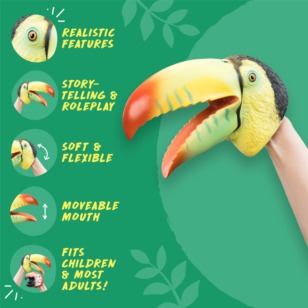 Wild Thingz Green Hand Puppet - Toucan