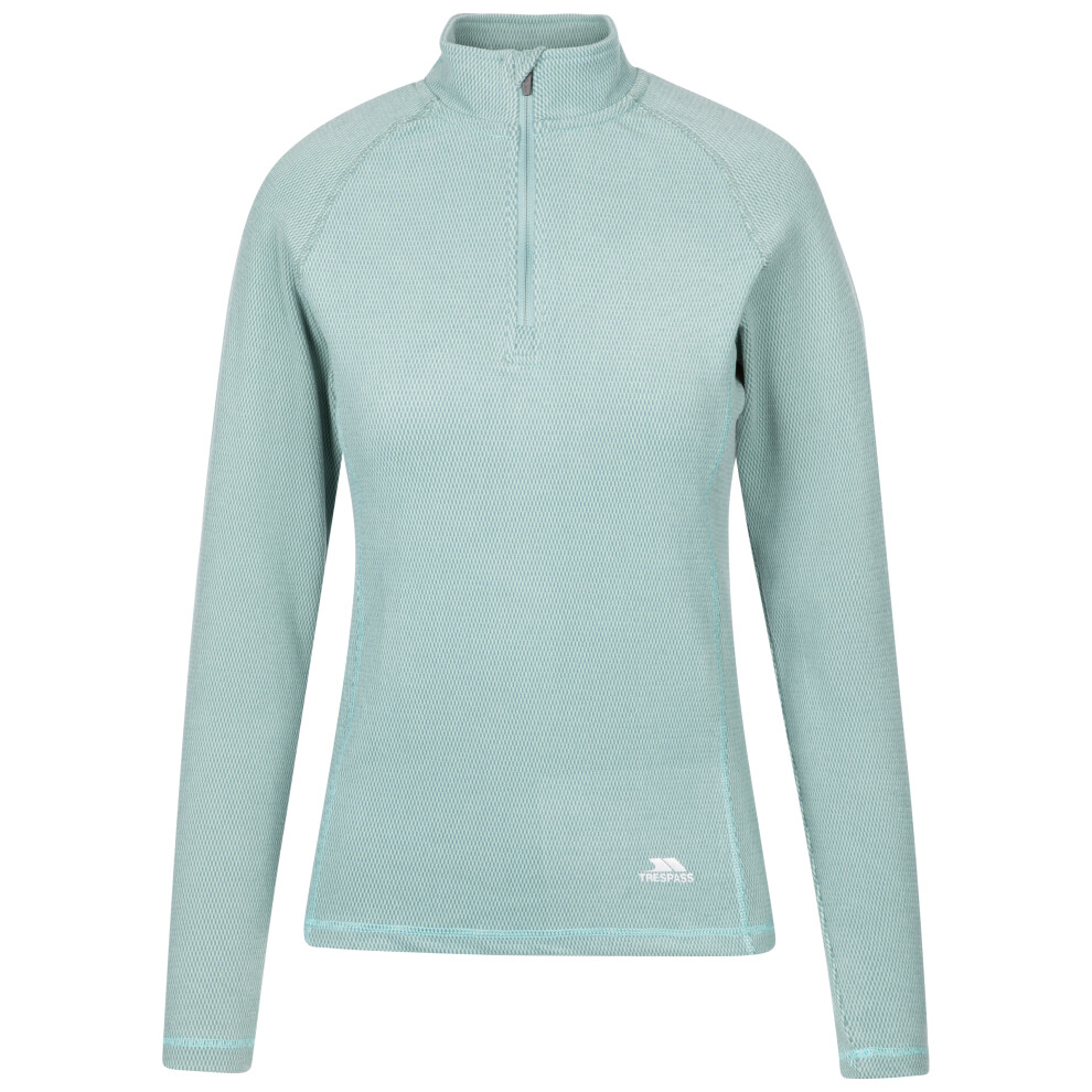 (14, Pewter / Teal Mist) Trespass Womens Base Layer 1/2 Zip Top Gina