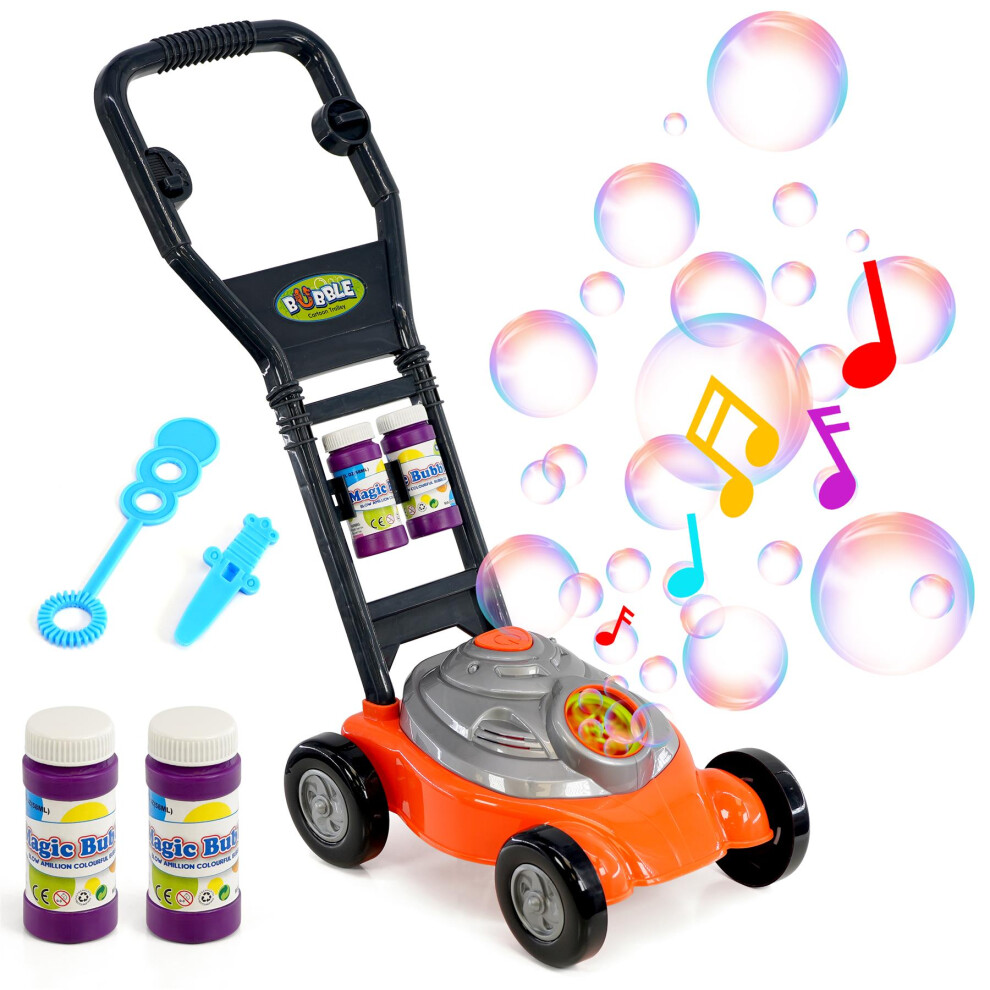 The Magic Toy Shop Kids Bubble Mower Bubble Machine Bubble Blowing Toy Lawnmover Outdoor Toys