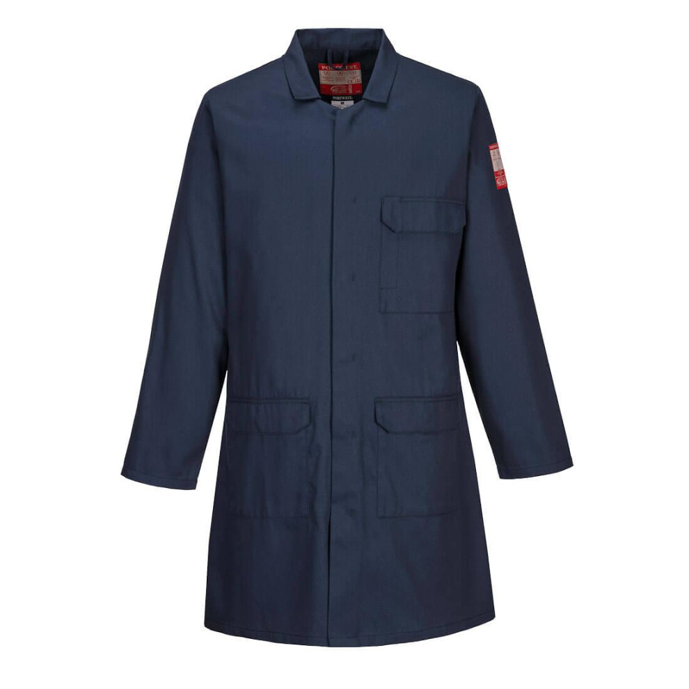 (3XL, Navy) Portwest Mens Standard Flame Resistant Coat