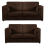 (Chocolate, 3 & 2 Seater Set) Luxor Fullback Cord Sofa Set Range 1