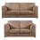 (Coffee, 3 & 2 Seater Set) Luxor Fullback Cord Sofa Set Range 1