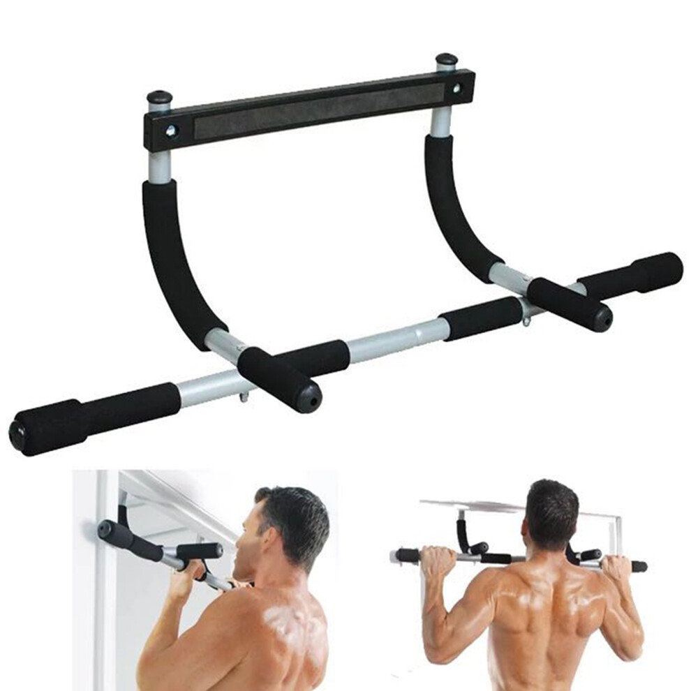 (Black) Gym Exercise Pull Up Bar for Door Doorway