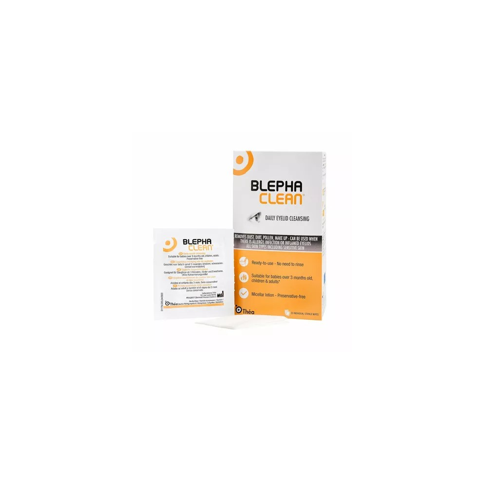 Thea Blephaclean Eyelid Hygiene Wipes, 20 Pieces. Sterile Napkin