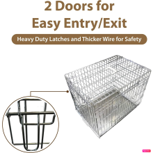 (Silver) Ellie-Bo 36 Silver Dog Crate 2 Door, Non-Chew Tray