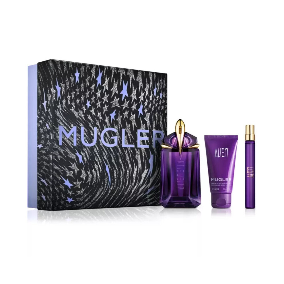 Mugler Alien 60ml EDP, 50ml Body Lotion & 10ml Travel Spray Gift Set