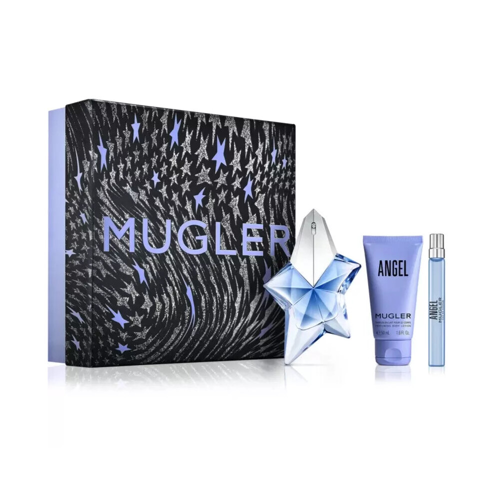 Mugler Angel 50ml EDP, 50ml Body Lotion & 10ml Travel Spray Gift Set