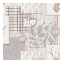 Fresco Hygge Hearts and Flowers Rose Gold and Beige Floral Wallpaper (WAS 13.99)