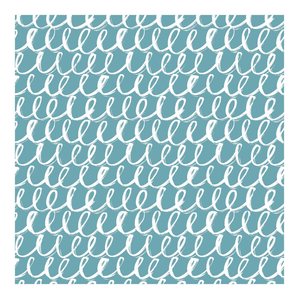 Fresco Metallic Sea Swirls Teal Geometric Wallpaper (WAS 13.99)