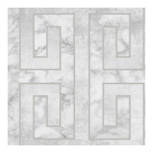 Fresco Meander Metallic Marble Light Grey Geometric Wallpaper (WAS 13.99)