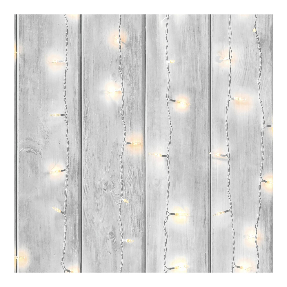 Fresco Twinkle Lights Grey Wooden Slats Wallpaper (WAS 13.99)